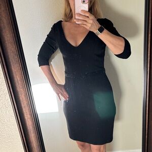Aidan Mattox Elegant Black Long Sleeve Dress